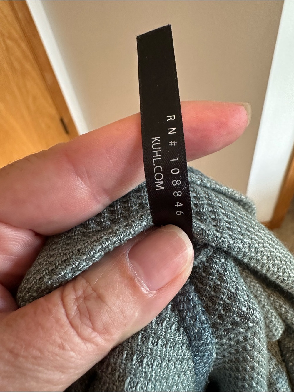 Kuhl Petra Waffle Knit Turtleneck Long Sleeve Grey/Green Top Size Large - Picture 5 of 6